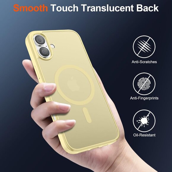 Buttercream Yellow I-phone 17 Pro Max Case Compatible Mag Safe Matte Shockproof - Picture 6 of 7